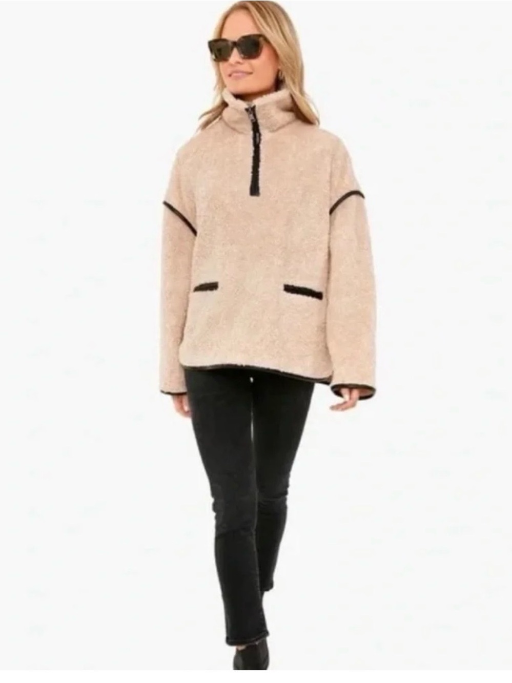 Tuckernuck Rhodes Shearling Quarter Zip Jacket M